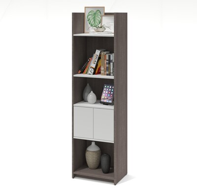 Bestar® Small Space 20 Storage Tower in Bark Gray and White