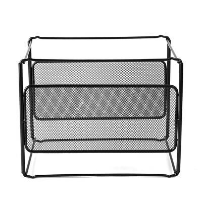 Mind Reader Metal Mesh Hanging Folder File Organizer, Black (BOXFILE-BLK)