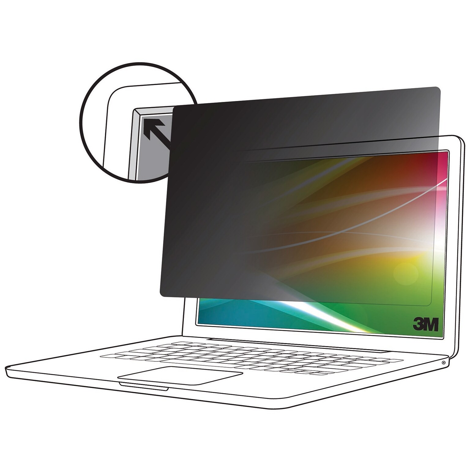 3M Anti-Glare Bright Screen Privacy Filter for 15 Laptop, 3:2 Aspect Ratio (BP150C3B)