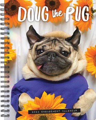 2024 Willow Creek Press Doug the Pug Weekly Engagement Calendar, 6.5 x 8.5 Spiral Planner (37867)