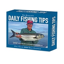 2024 Willow Creek Ken Schultzs Daily Fishing Tips 6 x 5.5 Daily Day-to-Day Calendar, Multicolor (