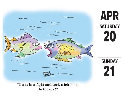 2024 Willow Creek Fishing Cartoon-A-Day 6" x 5.5" Daily Day-to-Day Calendar, Multicolor (36327)