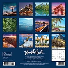 2024 Willow Creek Wanderlust 7 x 7 Monthly Wall Calendar, Multicolor (36983)