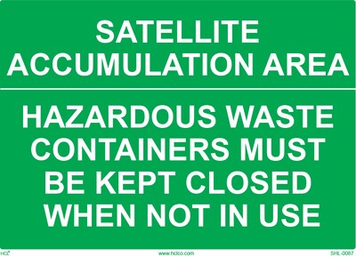 HCL Satellite Accumulation Area, Waste Sign (SHL00870002)