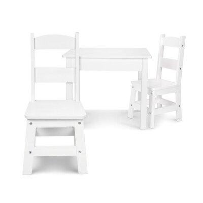 1314-30225-KIT Melissa & Doug Learn-to-Play Piano with Wooden Table &  Chairs, White