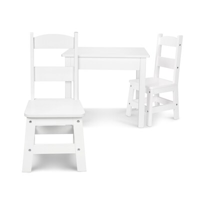 Melissa & Doug Learn-to-Play Piano with Wooden Table & Chairs, White (4145-2790-KIT)