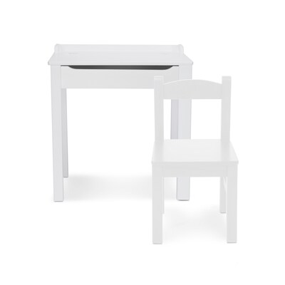 Melissa & Doug Learn-to-Play Piano with Wooden Lift-Top Desk & Chair, White (1314-30231-KIT)