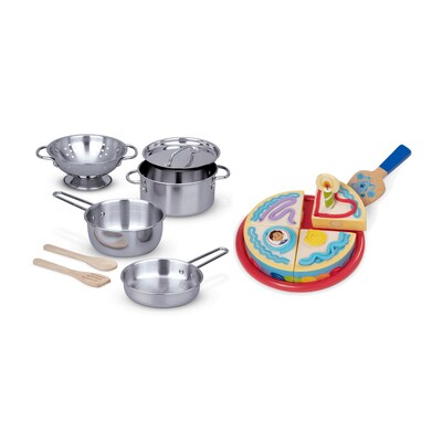 Melissa & Doug Pots & Pans Set with Blues Clues & You Wooden Birthday Party Play Set (14265-33018-KIT)