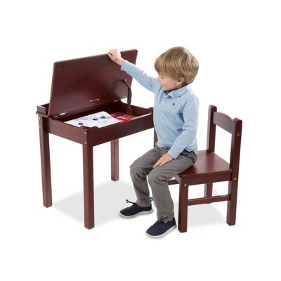 Wooden Espresso Set: Lift-Top Desk & Chair and Toy Chest, (30232-30229-KIT)