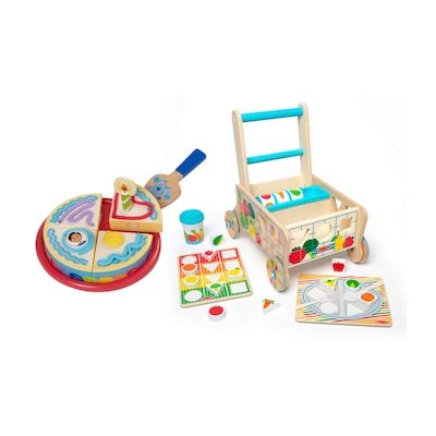 Mattel Blues Clues & You Wooden Birthday Party Play Set with Wooden Shape Sorting Grocery Cart, Multicolored (33018-30732-KIT)