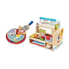 Mattel Blues Clues & You Wooden Birthday Party Play Set with Slice & Stack Sandwich Counter, Multico