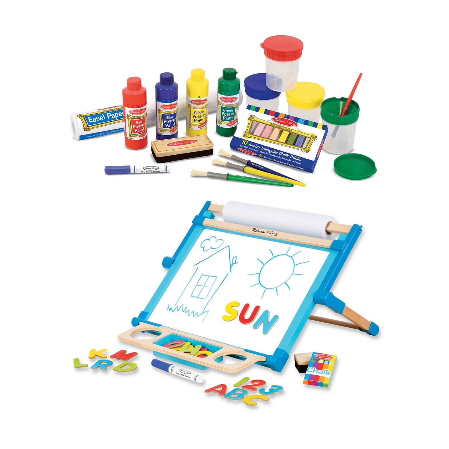 Melissa & Doug Easel Accessory Set with Double-Sided Magnetic Tabletop Easel