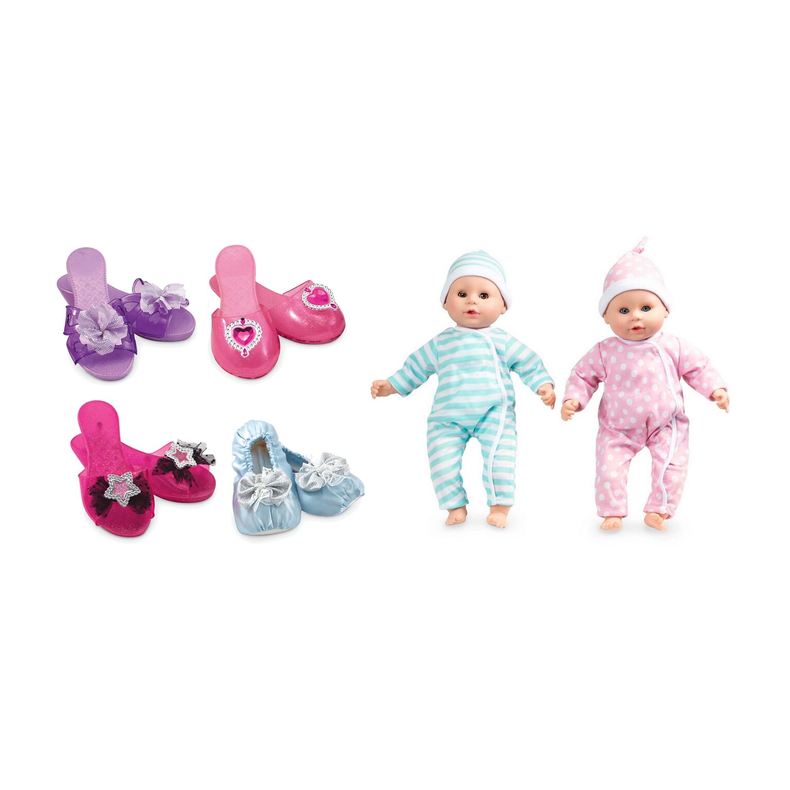 Melissa & Doug Dress-Up Shoes, Role Play Collection with Mine to Love, Luke & Lucy (8544-31711-KIT)