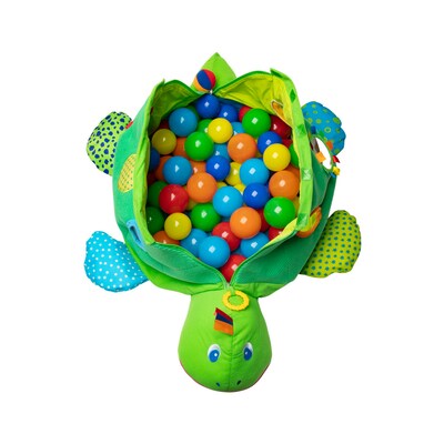 Turtle Ball Pit with Melissa & Doug Wooden Table & Chairs 3-Piece Set