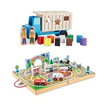 Melissa & Doug Shape-Sorting Dump Truck with Take-Along Town, Multicolored (9397-30141-KIT)