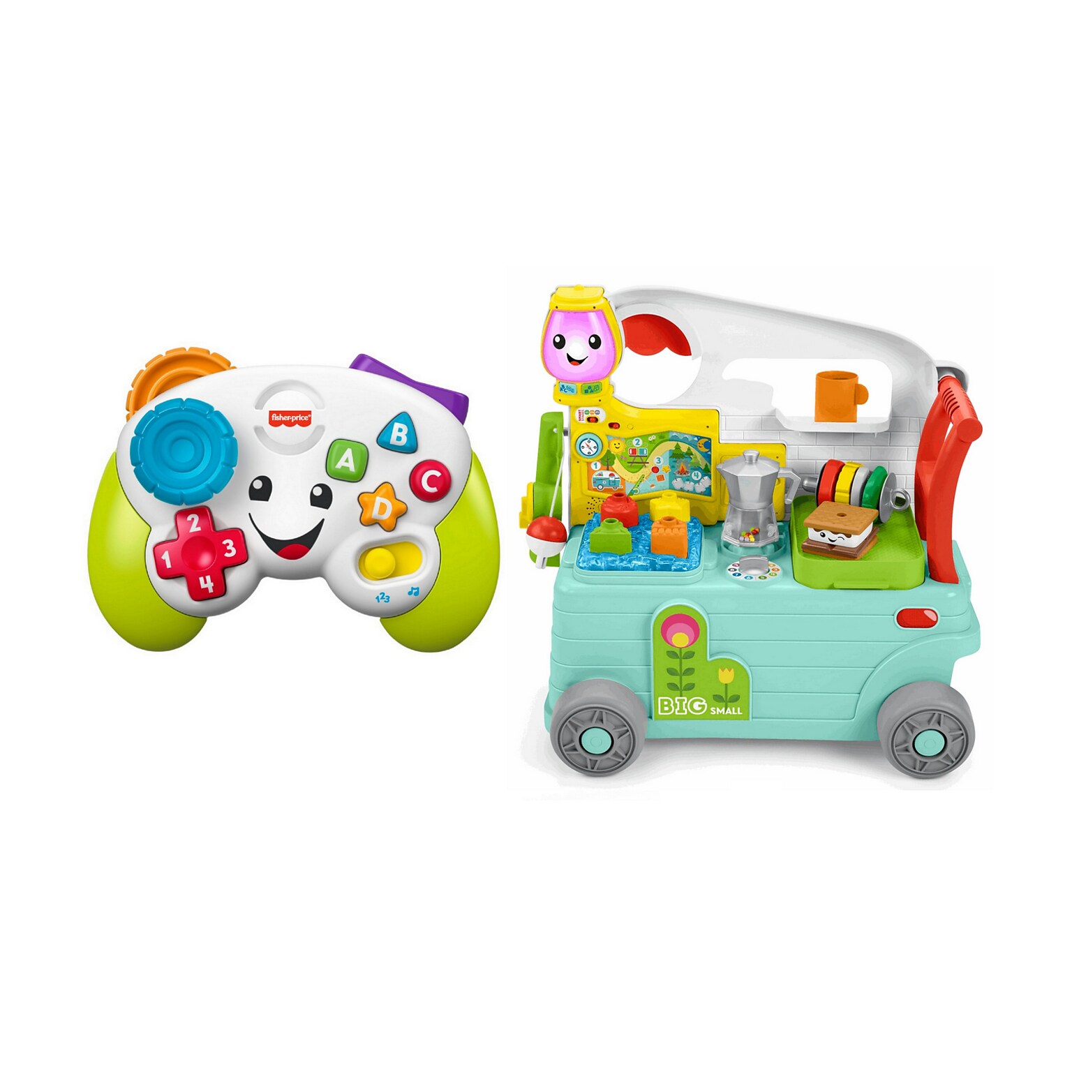 Fisher-Price Laugh & Learn Game & Learn Controller with 3-in-1 On-the-Go Camper, Multicolored (FNT06-GTJ59-KIT)