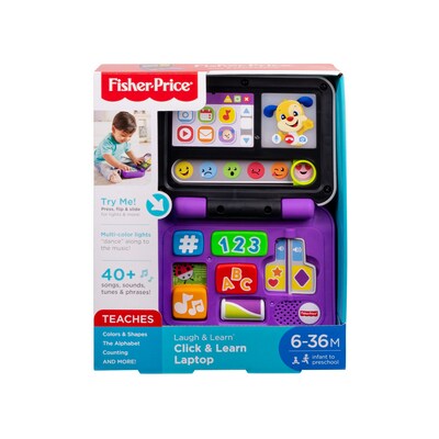 Fisher-Price Laugh & Learn Click & Learn Laptop Interactive Toy with Game & Learn Controller