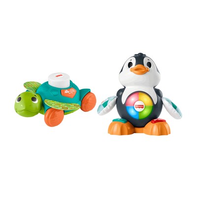 Fisher-Price Linkimals Set: Sit-to-Crawl Sea Turtle and Cool Beats Penguin