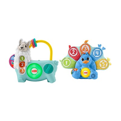 Fisher-Price Linkimals 123 Activity Llama/Counting & Colors Peacock Set