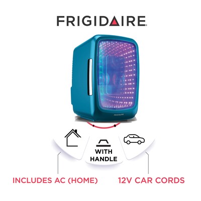 Frigidaire EFMIS179 Retro 6-Can Gaming Light-up Portable Beverage Mini Fridge, Blue