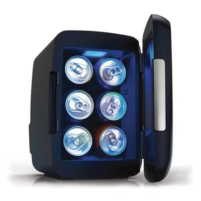 Frigidaire EFMIS179 Retro 6-Can Gaming Light-up Portable Beverage Mini Fridge, Stealth