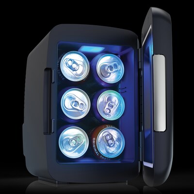 Frigidaire EFMIS179 Retro 6-Can Gaming Light-up Portable Beverage Mini Fridge, Stealth