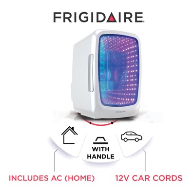 Frigidaire EFMIS179 Retro 6-Can Gaming Light-up Portable Beverage Mini Fridge, White