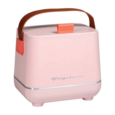 Frigidaire EFMIS308 Retro 6-Can Top-Opening Portable Beverage Mini Fridge/Cooler, Pink
