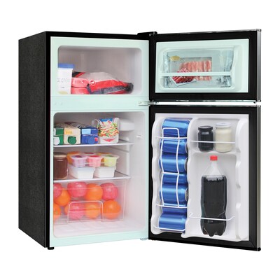 Frigidaire EFR391-B Retro 3.2-Cu. Ft. 2-Door Retro Compact Refrigerator with Freezer, Platinum Design with Chrome Trim