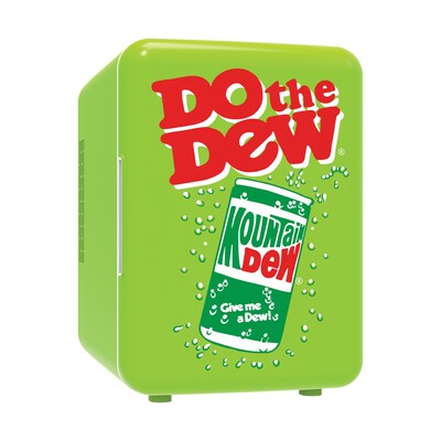 Mountain Dew MIS151MD 6-Can Portable Mini Fridge, Red & Green