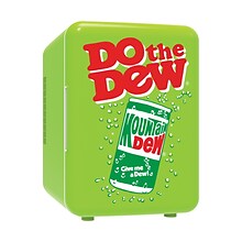 Mountain Dew MIS151MD 6-Can Portable Mini Fridge, Red & Green