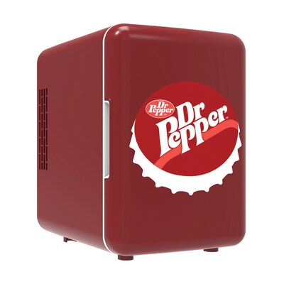 Dr. Pepper MIS153DRP 6-Can Portable Mini Fridge, Red