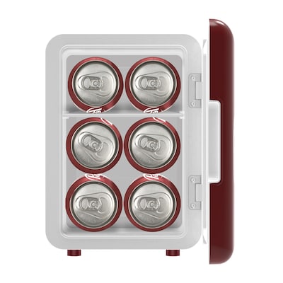 Dr. Pepper MIS153DRP 6-Can Portable Mini Fridge, Red