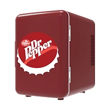 Dr. Pepper MIS153DRP 6-Can Portable Mini Fridge, Red