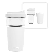 ASOBU Vista Stainless Steel Clear-Insulation Tritan Coffee Mug, 20 oz., White (ADNASM40W)