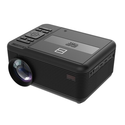 RCA Wireless Bluetooth 480p LCD Compact Projector with Built-in DVD Player, 100" Foldup Screen & Remote, Black (RPJ241-COMBO)