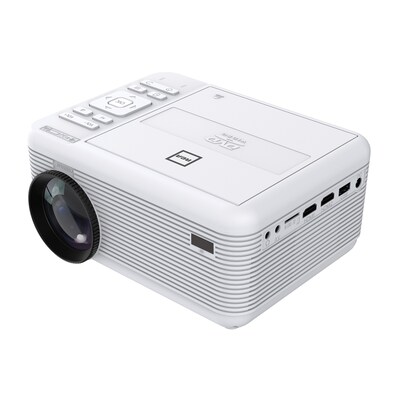 RCA Wireless Bluetooth 480p LCD Compact Projector with Built-in DVD Player, 100 Foldup Screen & Rem