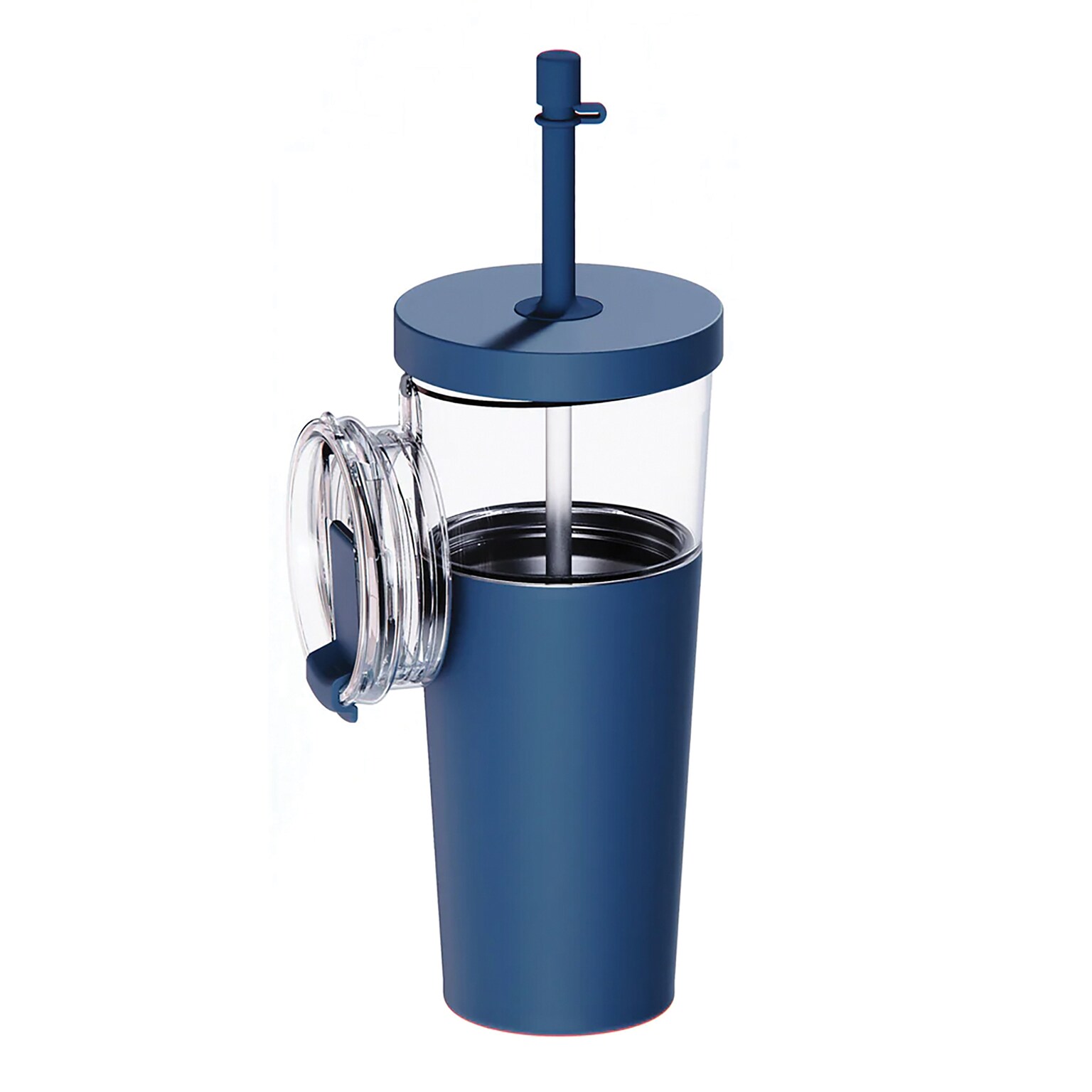 ASOBU Marina See-Through Triton Tumbler with Flexible Straw, 28 oz., Blue (ICT400)