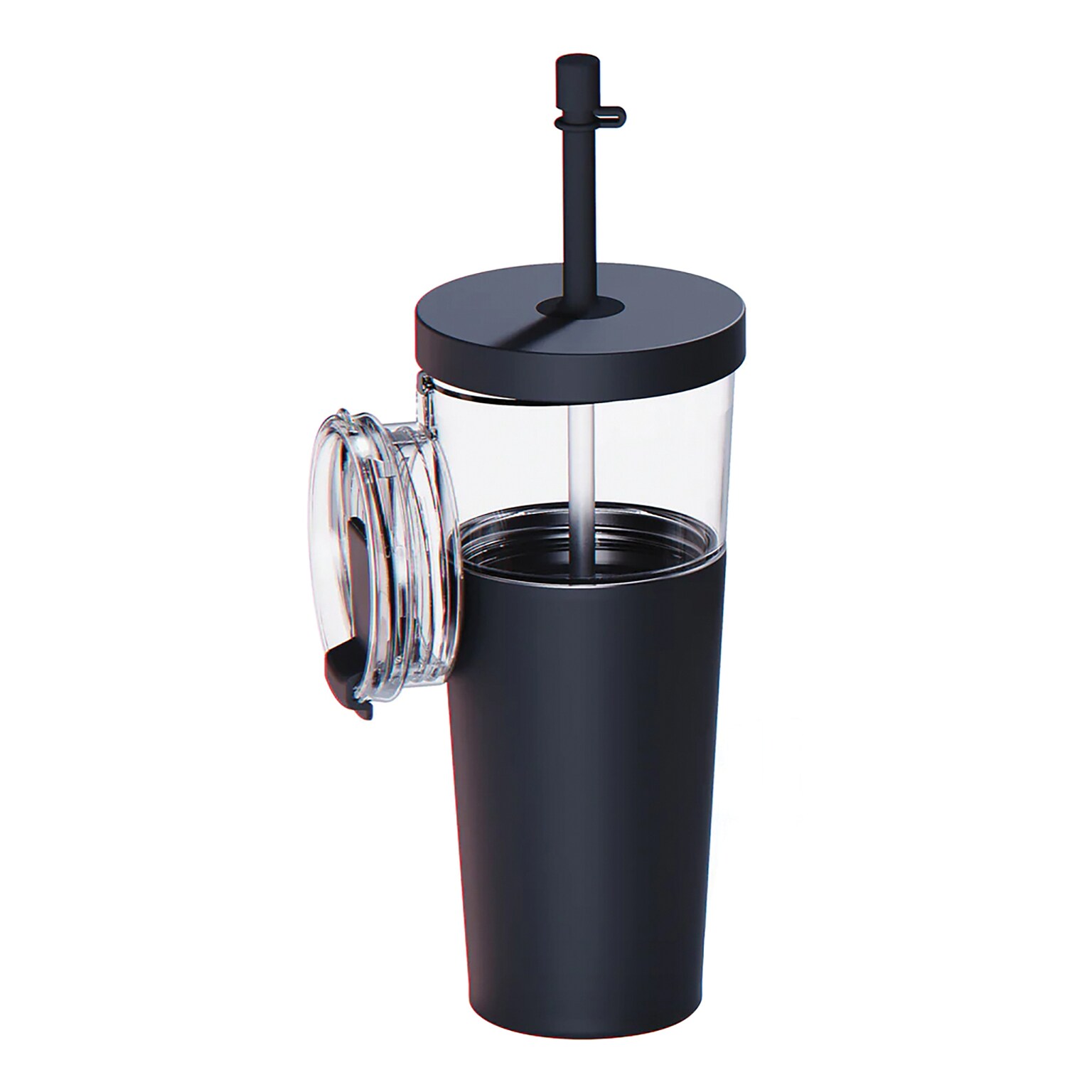 ASOBU Marina See-Through Triton Tumbler with Flexible Straw, 28 oz., Black (ICT400)