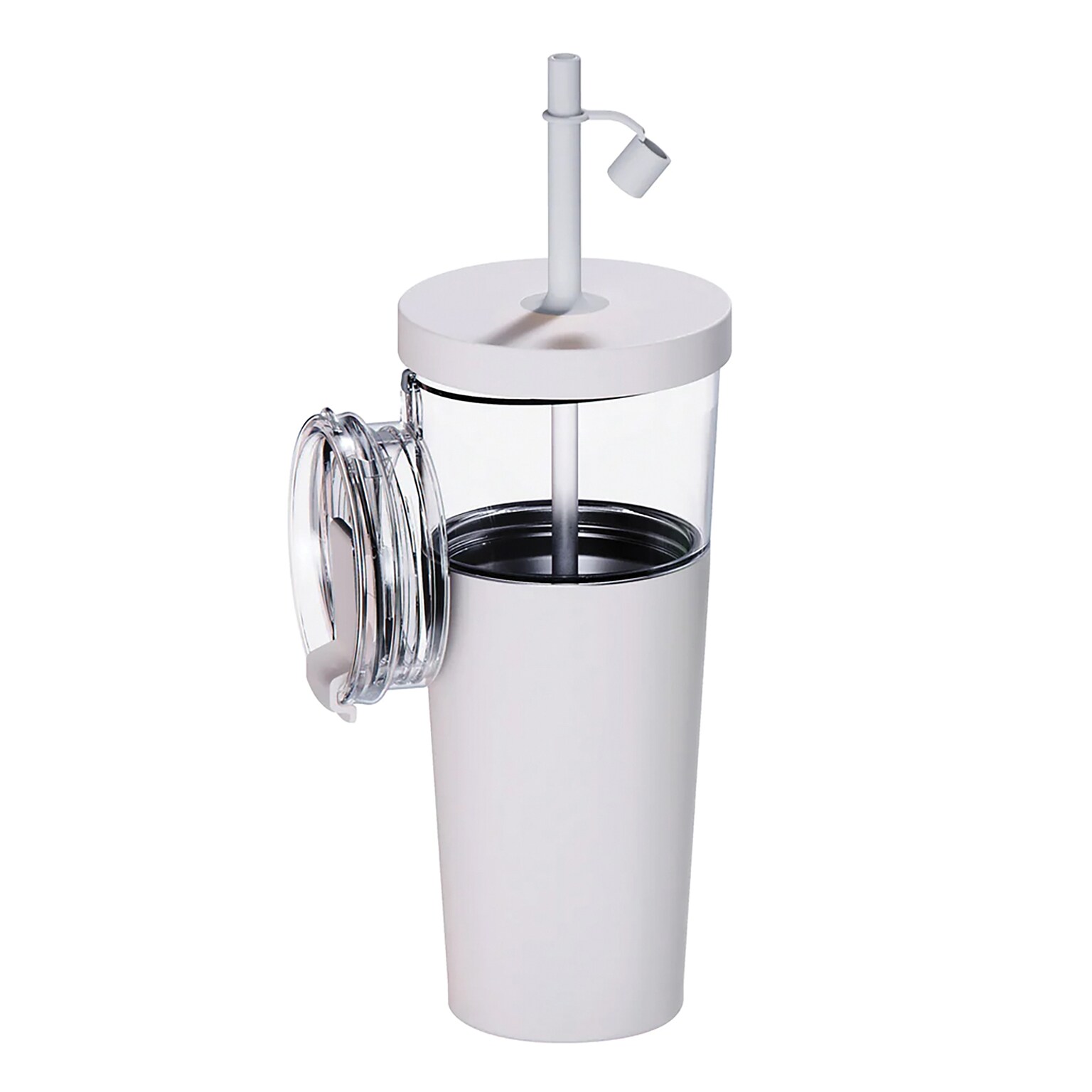 ASOBU Marina See-Through Triton Tumbler with Flexible Straw, 28 oz., White (ICT400)