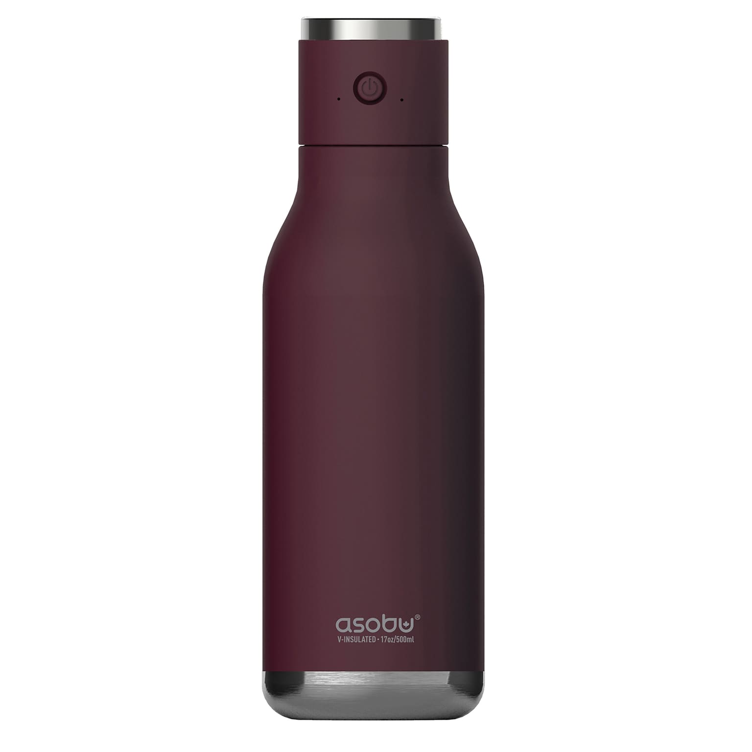 ASOBU Stainless Steel Vacuum Insulated Water Bottle, 17 oz., Purple (ADNANABT60BURG)