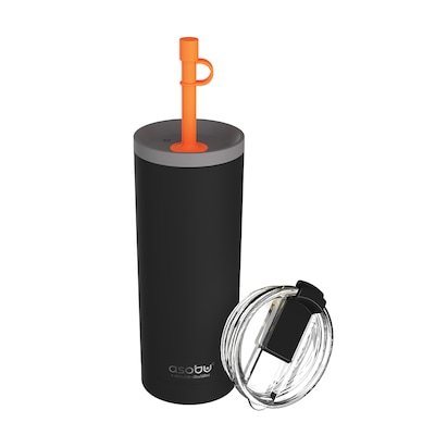 ASOBU Super Sippy Insulated Coffee Tumbler, 20 oz., Black (NA-ICT200)