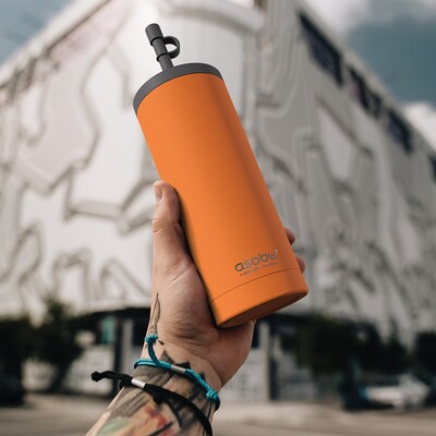 ASOBU Super Sippy Insulated Coffee Tumbler, 20 oz., Orange (NA-ICT200)