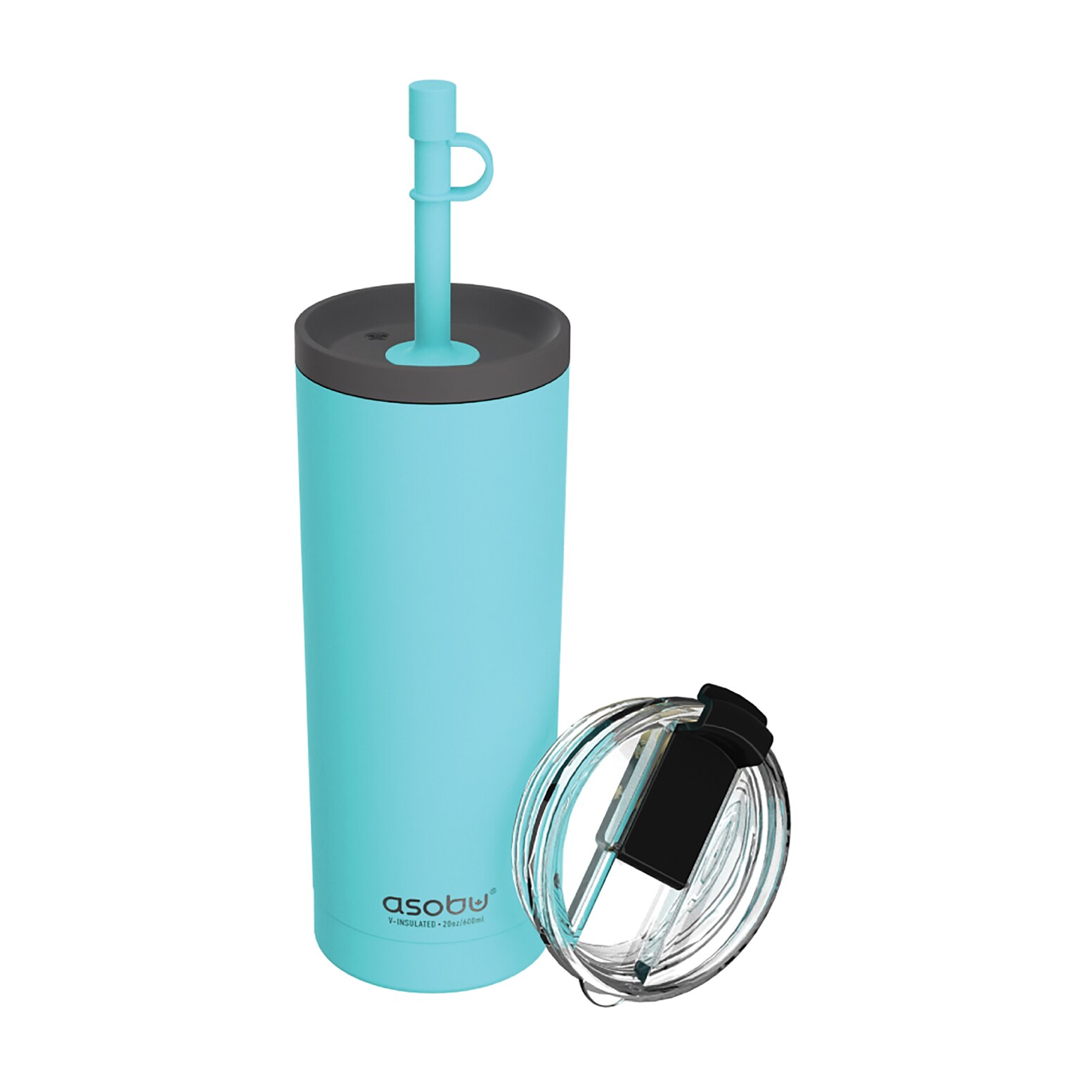 ASOBU Super Sippy Insulated Coffee Tumbler, 20 oz., Teal (ADNANAICT200TL)