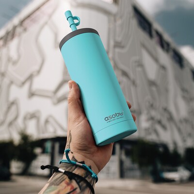 ASOBU Super Sippy Insulated Coffee Tumbler, 20 oz., Teal (NA-ICT200)