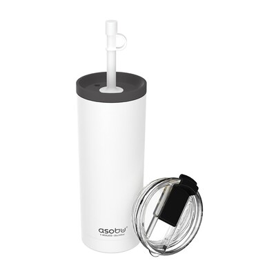 ASOBU Super Sippy Insulated Coffee Tumbler, 20 oz., White (NA-ICT200)