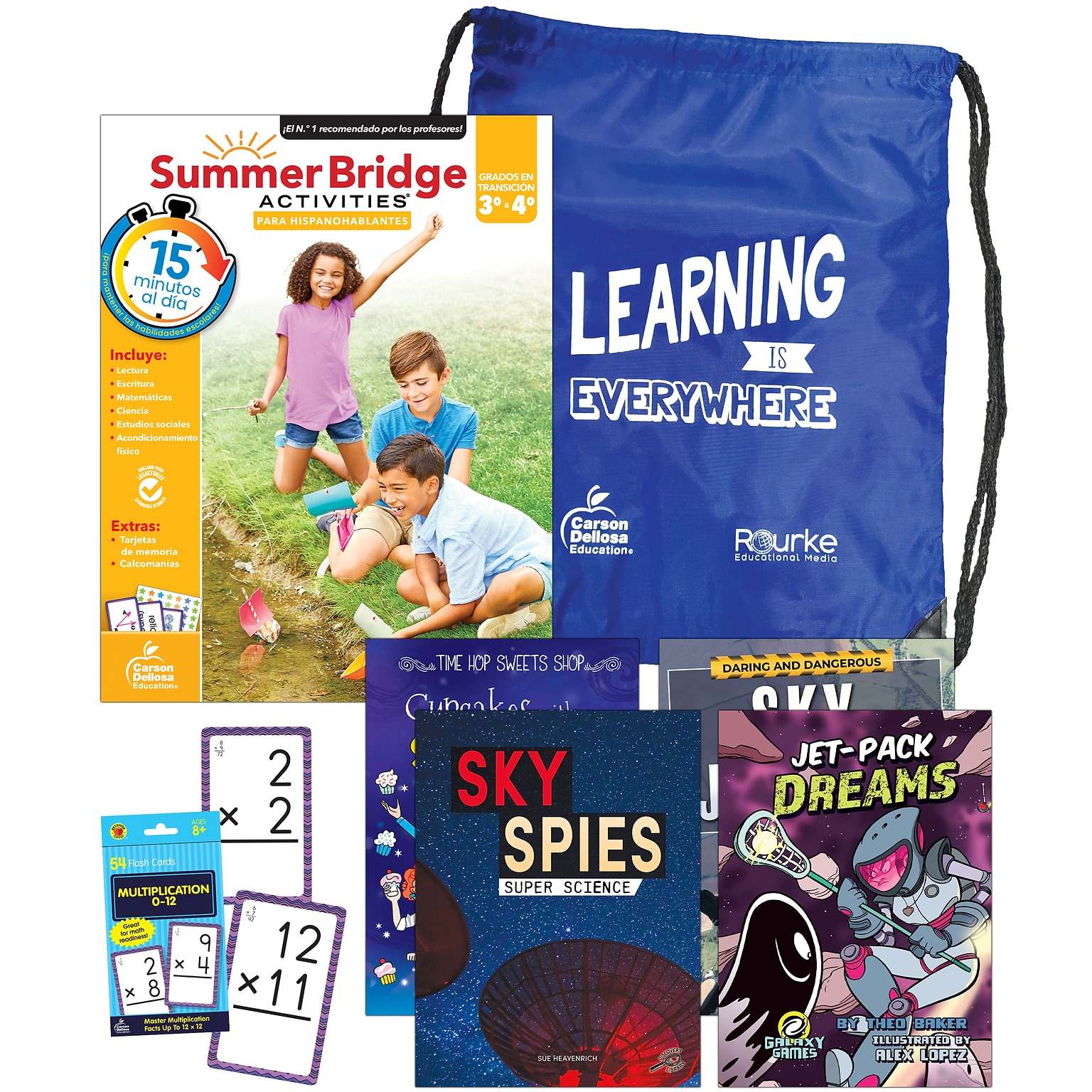 Summer Bridge Activities Paperback Book Set Summer Bridge Essentials Spanish Backpack, 3-4 (9781731653628)