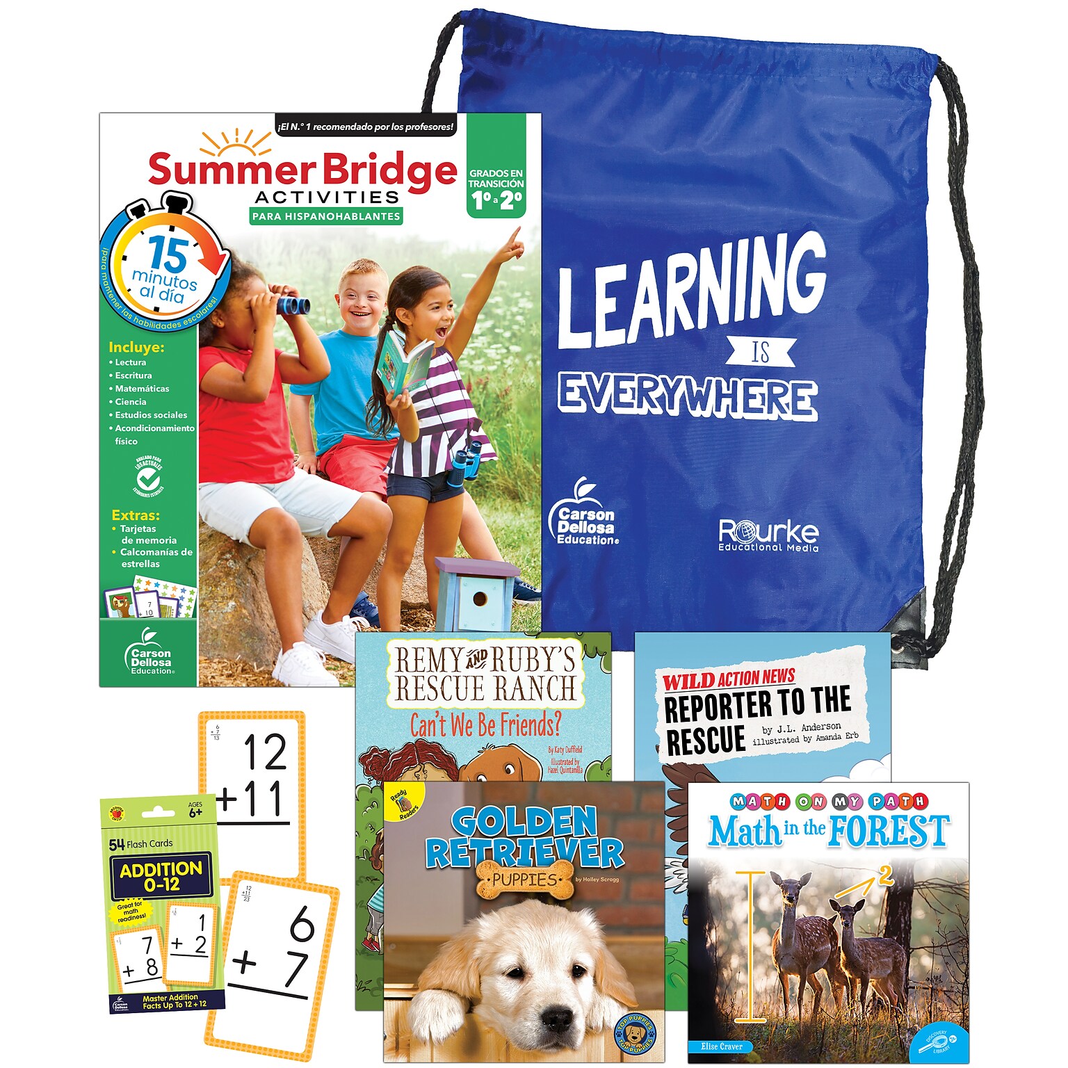 Summer Bridge Activities Paperback Book Set Summer Bridge Essentials Spanish Backpack, 1-2 (9781731653604)