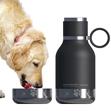 ASOBU Insulated Water Bottle with Removable Dog Bowl, 33 oz., Black (ADNANASDB1BK)