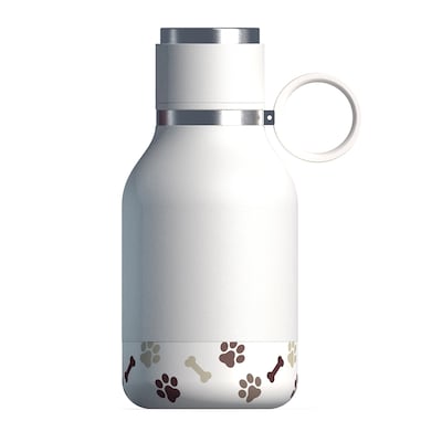 ASOBU Insulated Water Bottle with Removable Dog Bowl, 33 oz., White (ADNANASDB1W)